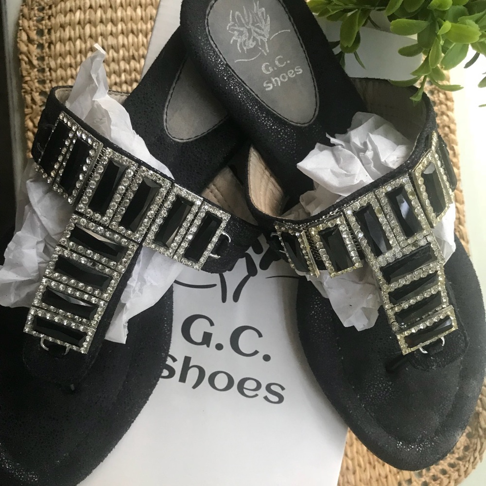 Rhinestone Embellished Thong Sandals